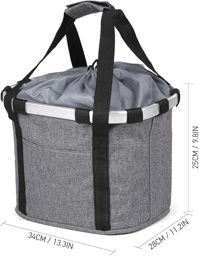 Lixada Bike Basket, Small Pet Cat Dog Carrier Bicycle Handlebar Front Basket Folding Detachable Removable Easy Install Quick Released Picnic Shopping Bag, Max. Bearing: 11lbs