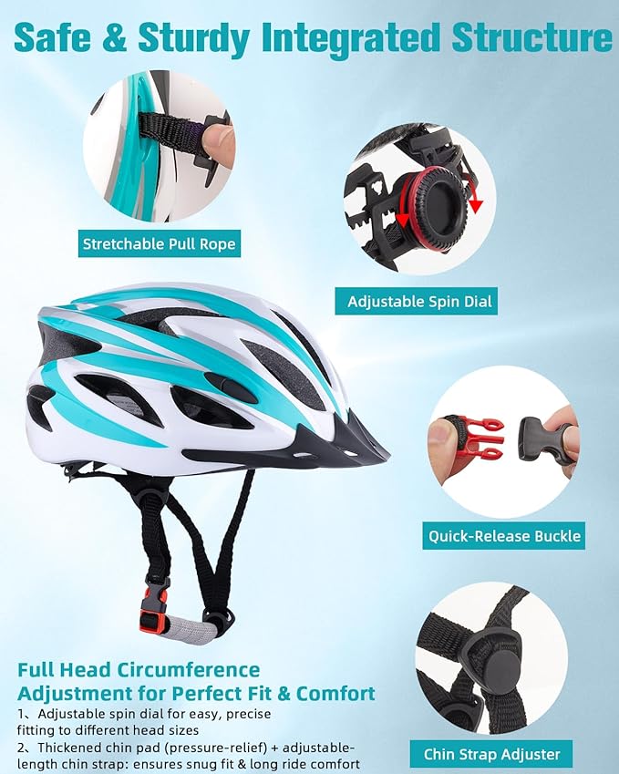 Zacro Adult Bike Helmet Lightweight for Men Women Comfort with Pads&Visor, Certified Bicycle Helmet for Adults Youth Mountain Road Biker