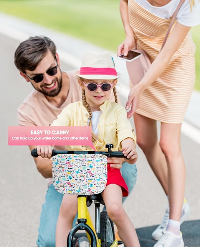 ANZOME Bike Basket for Girls, Children's Front Bike Decoration Accessory for Girls & Boys Gift Fits Most Children's Bikes Like Tricycle, Balance Bike, Scooter