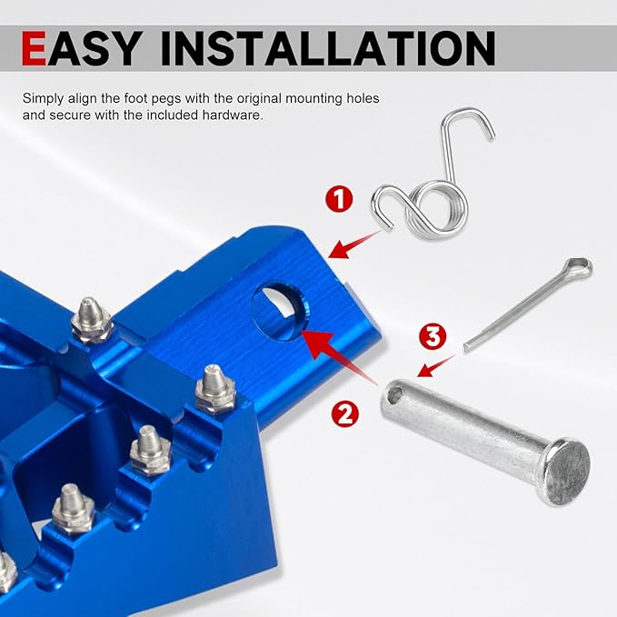 Mini Bike Foot Pegs CNC Anti-Slip Wide Footpegs for CRF50 CRF70 Coleman CT100U CT200U BT200X CC100X CRF XR50 70 110 125 SSR Apollo TaoTao Motorcycle Dirt Bike Pit Bike Pedal (Blue)