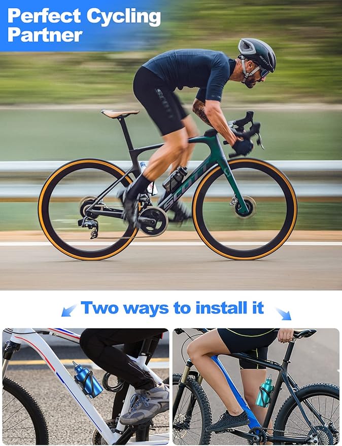 Bike Water Bottle Holder, WOCBUY Bicycle Water Bottle Holder Cage Bracket Fit 22-26 oz Bottle with Secure Screw Mounting, Perfect for Cycling, Commuting or Other Outdoor Activities