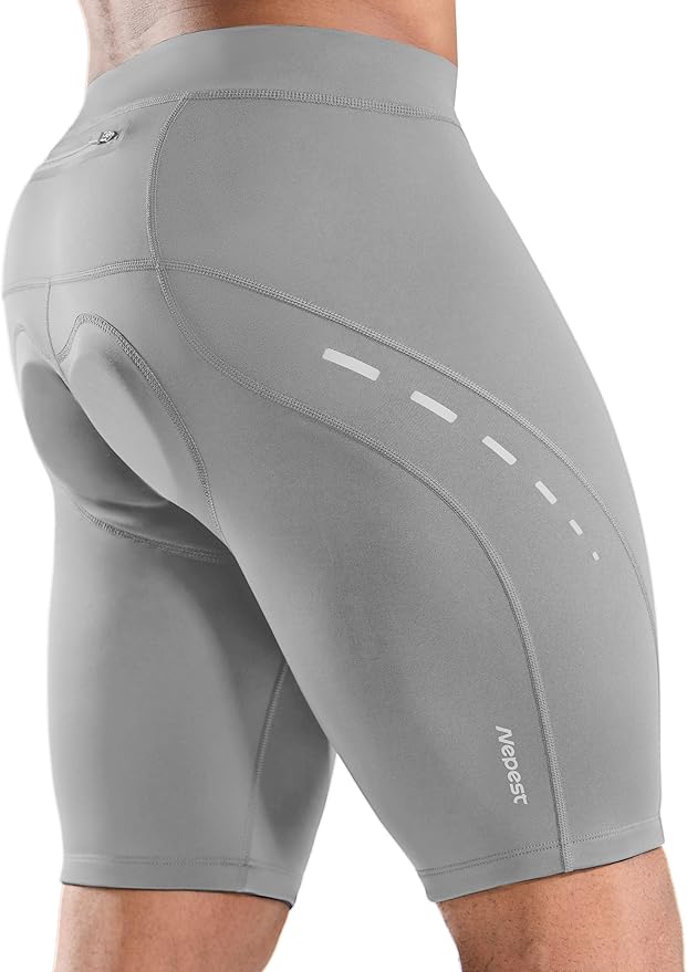 Nepest Men's Bike Shorts 4D Padded Cycling Road Biking Riding Biker Bicycle Mountain Cycle Shorts Zipper Pockets