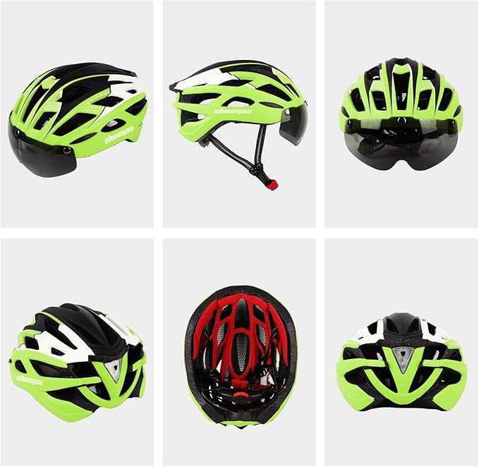 Shinmax Bike Helmet, CPSC/CPC Bike Helmet for Adult Men Women with Magnetic Goggles&Led Back Light Cycling Helmet Adjustable SM-T69