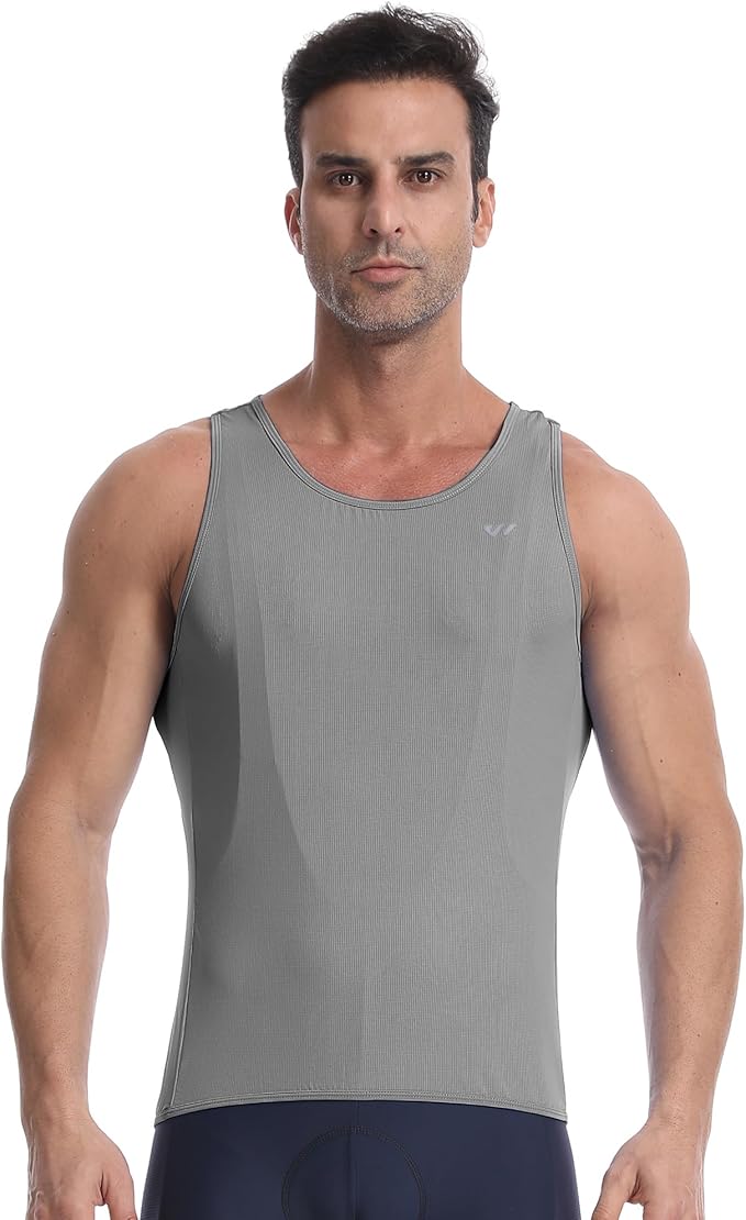 Lo.gas Sleeveless Cycling Jersey Men, Biking Base Layer Breathable and Lightweight with Back Pocket Sports Vest