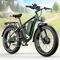 6000W Dual Motors Electric Bike for Adults,60V 20Ah 26" Fat Tire Ebike,45 mph up to 100 Miles Full Suspension Class 3 Electric Bicycle for Snow Off Road Mountain Hunting Commuter