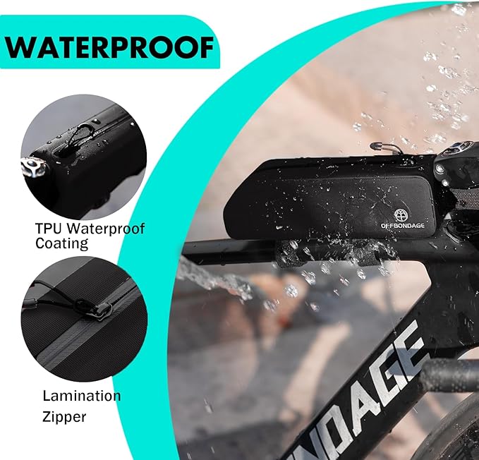 Waterproof Bike Top Tube Bag - TPU Bolt-On & Strap Mount Frame Pack, Lightweight Aerodynamic Cycling Storage for Mountain/Road/Gravel