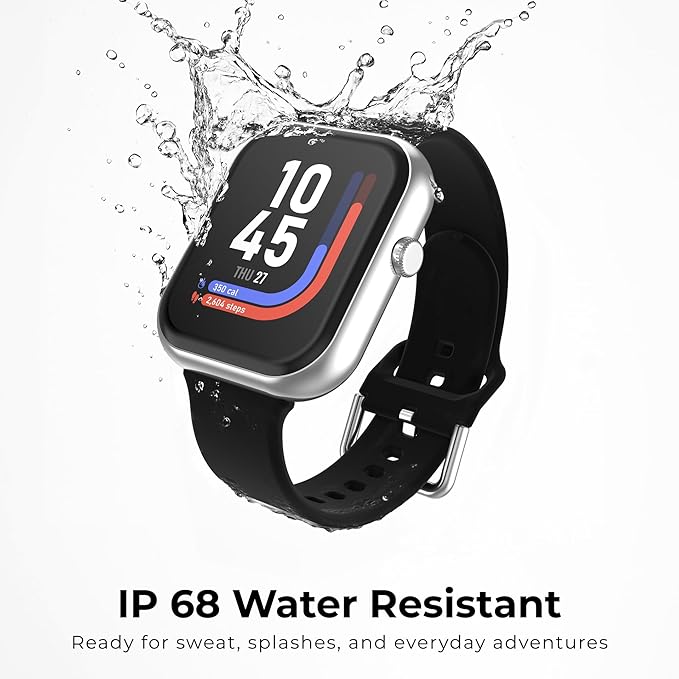 iTouch AIR 5 Smartwatch - 1.85" AMOLED Display, Bluetooth Calling, 100+ Sports Modes, Heart Rate, SpO2, Sleep & Stress Tracking, IP68, 7-Day Battery Life (Rose Gold Case w. Blush Silicone Band)