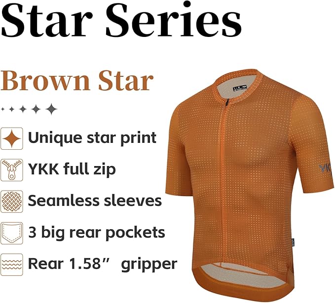 YKYWBIKE Cycling Jersey Men with Pockets Bike Jersey Short Sleeve Biking Shirts for Men Cycling Breathable MTB Biker Shirts