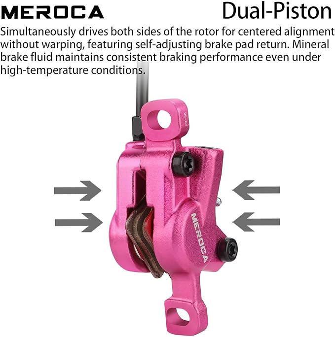 MEROCA M800 Mountain Bike Hydraulic Disc Brakes Hydraulic Bike Brakes Front 800mm and Rear 1400mm with PM Adapter for 160mm Rotor