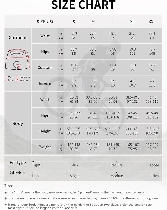 ARSUXEO Men's Cycling Underwear 4D Padded Bike Shorts Bicycle Biking Cycling Shorts with Padding Mountain Bike Liner