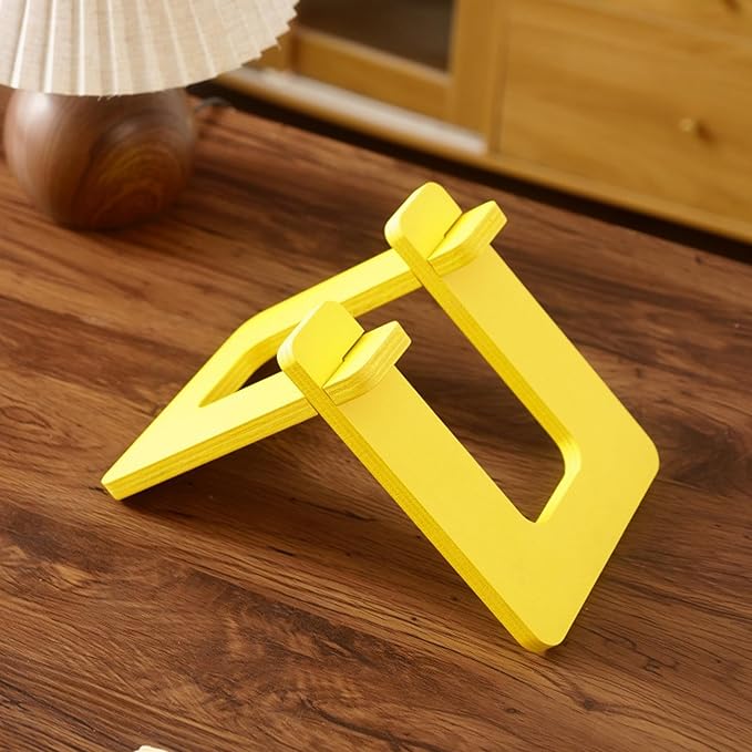 Wooden Balance Bike Stand for Kids – Floor Display Rack for Toddler Balance Bikes – Portable Bicycle Holder Stand for Home and Garage Storage (Yellow)