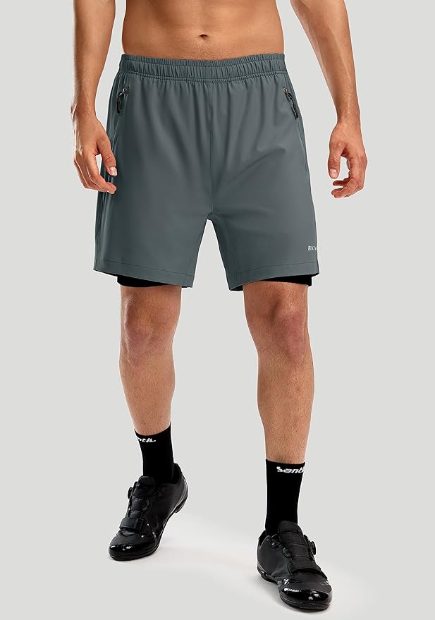 Bikewa Men's Mountain Bike Shorts 3D Padded Loose-fit Riding Biking Cycling Bicycle Biker Shorts for Men Zipper Pockets