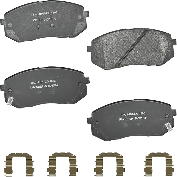 Bendix Premium SBC1803 Ceramic Front Brake Pads for Hyundai Kona Electric 2021-2019, Sonata 2015, Sonata 2019-2018, Kia Niro EV 2022-2019, Optima 2016, Optima 2020