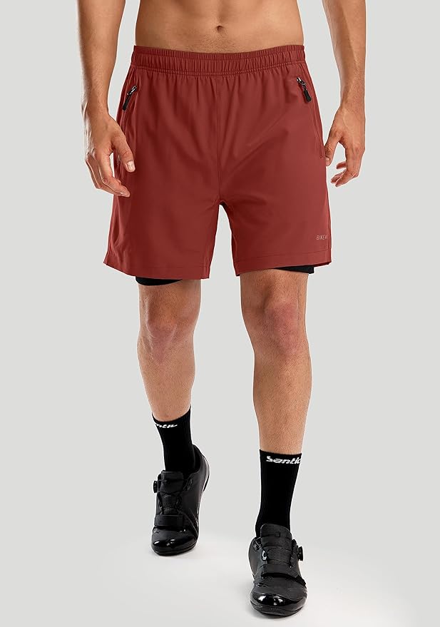Bikewa Men's Mountain Bike Shorts 3D Padded Loose-fit Riding Biking Cycling Bicycle Biker Shorts for Men Zipper Pockets