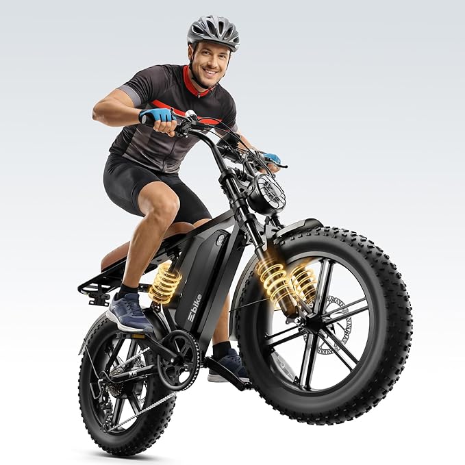 TST Electric Bike for Adults, 1500W Peak Motor 32MPH Off-Road Ebike, 48V 15AH Removable Battery, 20x4.0 Fat Tire E-Bike with Dual Suspension, APP & LCD, UL 2849 Certification
