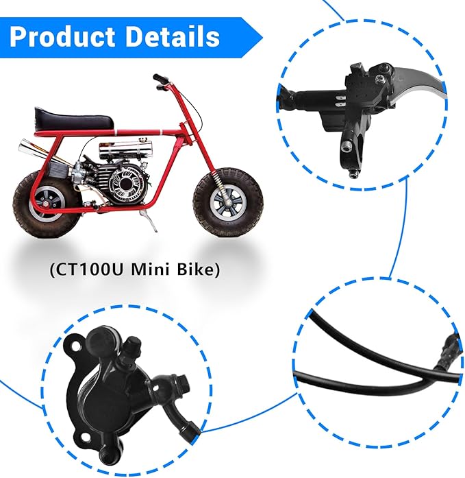 Upgraded Hydraulic Brake DB30 Hydraulic Brake with CT100U Hydraulic Brake Bracket For Coleman CT100U Mini Bike