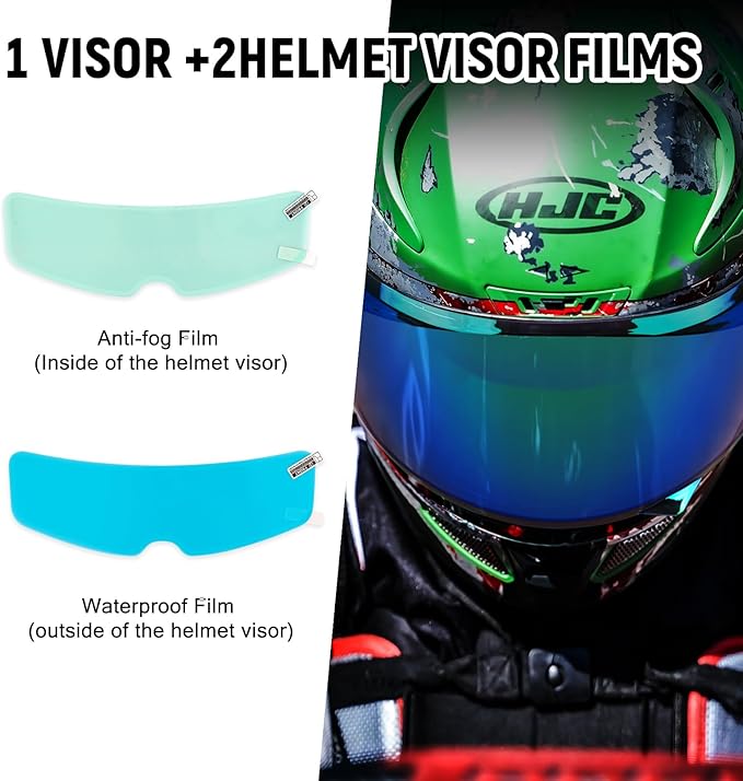 XINGWU Motorcycle Helmet Visor Replacement for C10 Helmet Visor with Anti-fog Rainproof Film UV Protection Face Tinted Shield (Deep Silver)