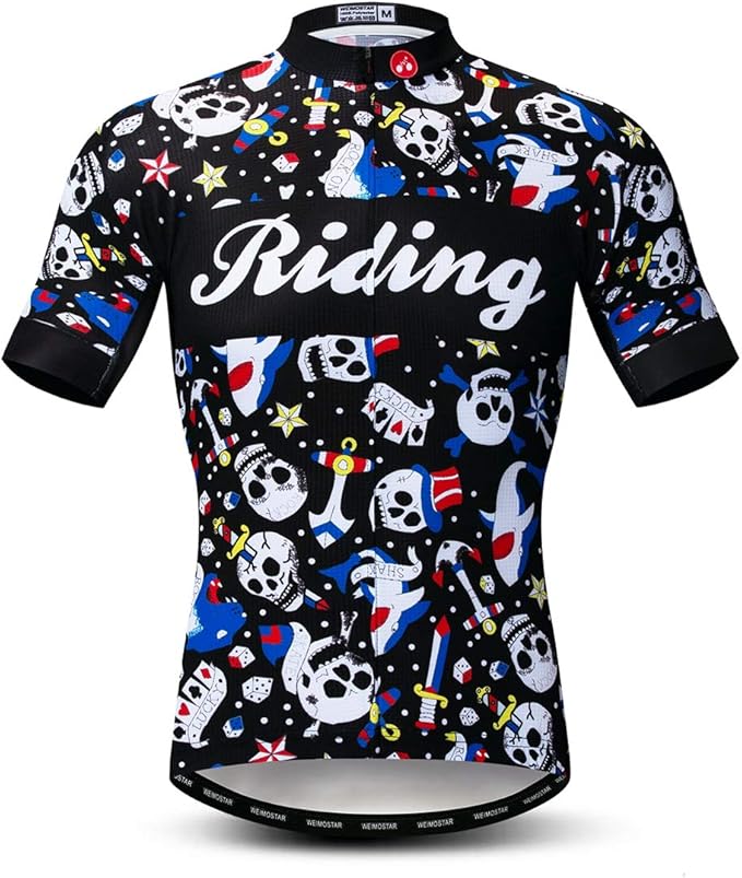 Men's Cycling Jerseys Tops Biking Shirts Short Sleeve Full Zipper Bike Clothing