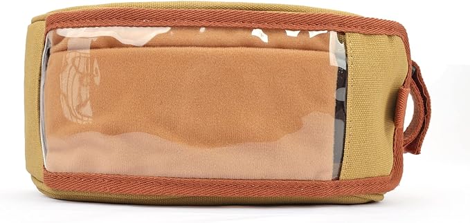 TOURBON Water-resistant Bike Bag Cell Phone Holder Bicycle Handlebar Pouch Cycling Top Tube Frame Case with Transparent Window - Khaki