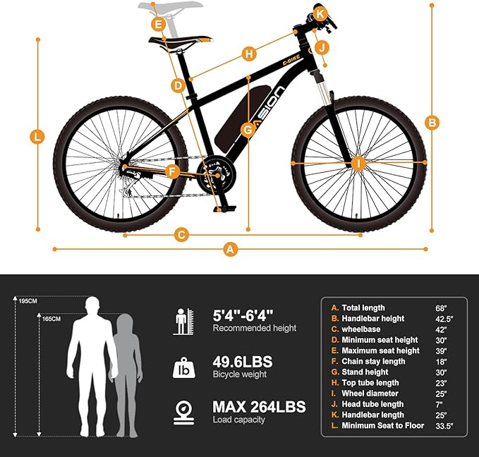 Jasion EB5 Electric Bike for Adults with Peak 1000W Brushless Motor, 40Miles 20MPH Commuting Electric Mountain Bike with 360Wh Removable Battery, 7-Speed, 26" Tires and Front Fork Suspension