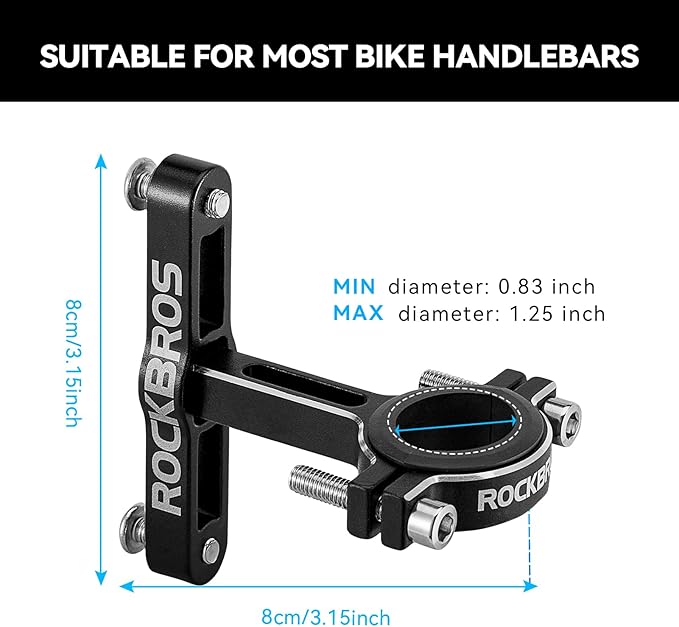 ROCKBROS Bike Cup Holder,2-in-1 Bicycle Bottle Bracket Aluminum Alloy Water Bottle Cages,Universal Rotation Cup Drink Holders for Bike Handlebars,Motorcycle,MTB,Boat,Walker,Wheelchair,Stroller，Black