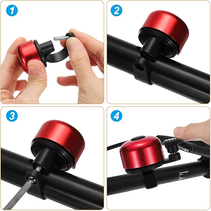 HARFINGTON Bike Bell Mini Bicycle Bell with Loud Crisp Clear Sound Bike Ring Bell Aluminum Bike Accessories