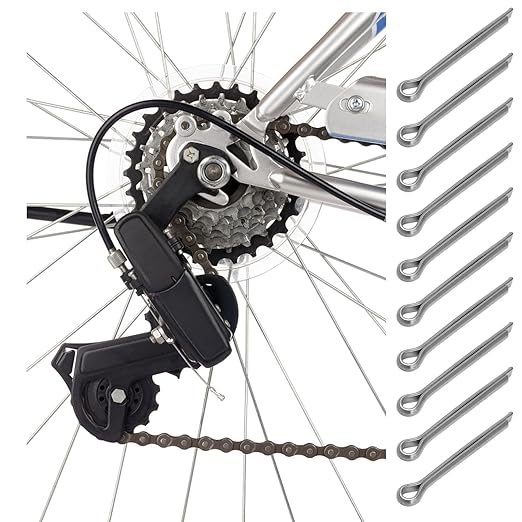 Cotter Pin for Bike Brake Pads, 10pcs/set Stainless Steel Bike Retaining Split Brake Cotter Pin Assortment Kit Pin Clips Fastener Retaining Pins Heavy Duty Hairpin for Hitch Pin Lock Systems