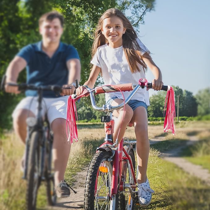Kids Bike Bell with 2 Pcs Bike Streamers for Girls, Cute Children's Bicycle Accessories