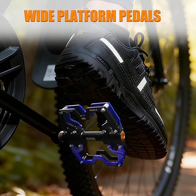 Bike Pedals 9/16" Lightweight Non-Slip Bicycle Platform Pedals - Fits Most Adult Bikes & Mountain Bikes &MTB, Road Bikes and Slip-Resistant Design