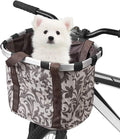 Lixada Bike Basket, Small Pet Cat Dog Carrier Bicycle Handlebar Front Basket Folding Detachable Removable Easy Install Quick Released Picnic Shopping Bag, Max. Bearing: 11lbs