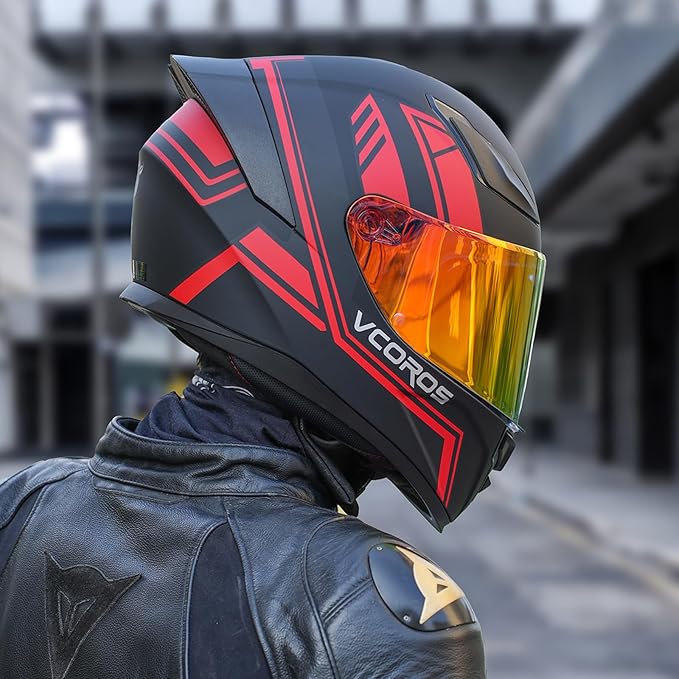 VCOROS Motorcycle Full Face Helmet for Unisex-Adults DOT Approved WS-609 Motorbike Street Bike Racing Helmets