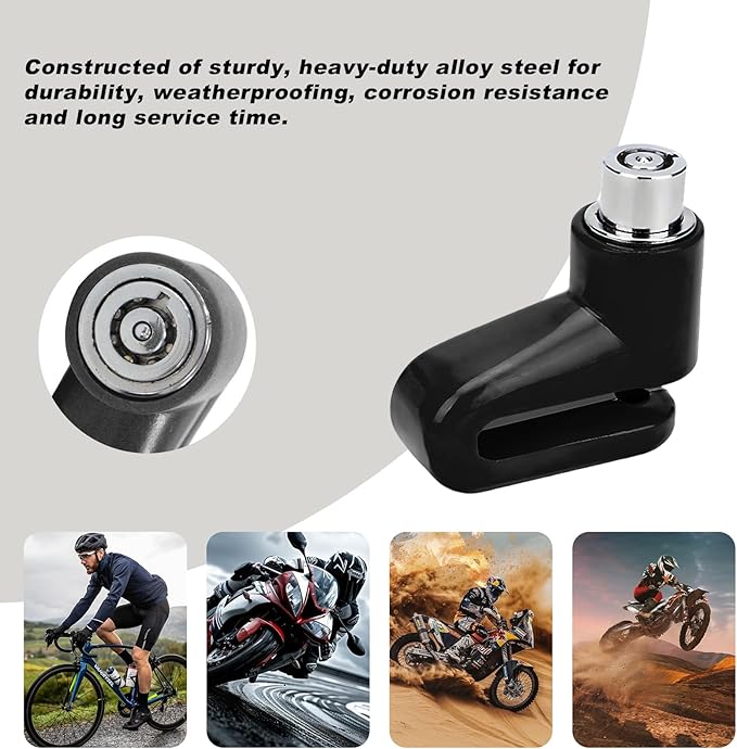 2 PCS Motorcycle Disc Brake Lock, Anti-Theft Security Wheel Disc Brake Lock with Keys, Universal Safety Disc Lock for Bikes Scooters Motorcycles, Motorcycle Accessories (Black)