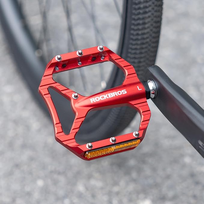 ROCKBROS Mountain Bike Pedals Aluminum 9/16" Sealed Bearing Lightweight Platform for Road Mountain BMX MTB Bike
