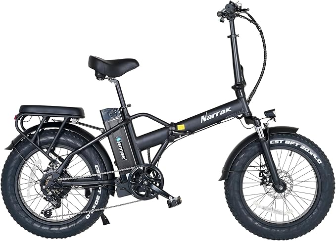 Fat Tire Folding Electric Bike, 48V & 624Wh Lithium Removable Battery, Peak 1100W Brushless Motor, Max Speed 20Mph, M5 Large LCD Display, Suspension, Step-Over/Thru Frame