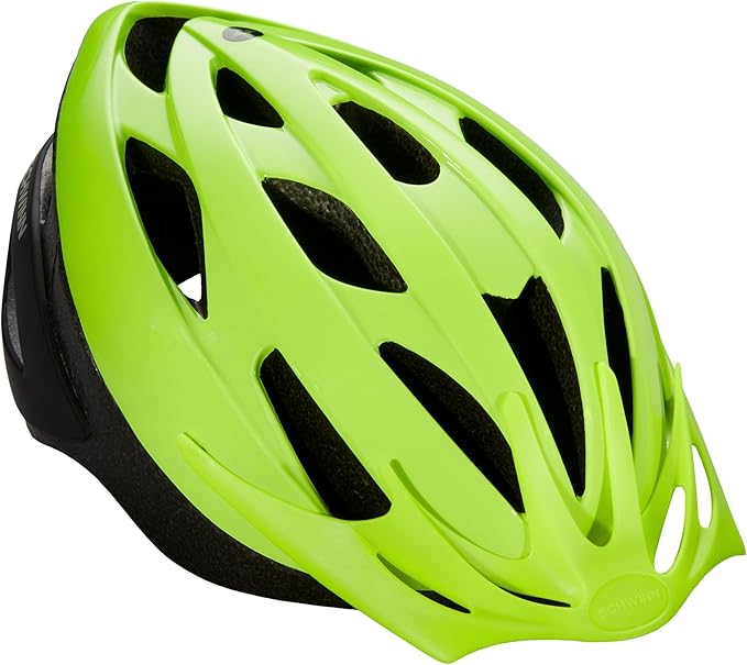 Schwinn Thrasher Helmet for Adults, Size 58-62 cm for Riders Ages 14+, Microshell, Adjustable Dial & Straps, Interior Padding, Air Vents, Lighted or Unlit, Visor, Adult Bike Helmet