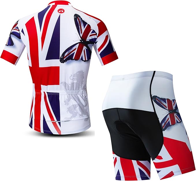 JPOJPO Cycling Jersey Men Set Bike Shirt Kit Short Sleeve Clothing Tops+5D Padded Shorts Summer Breathable Quick-Dry S-3XL