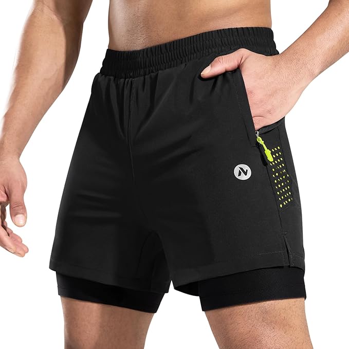 Nepest Men's Mountain Bike Shorts 4D Padded Cycling Bicycle Biker Riding Loose-fit Gel Padding MTB Shorts Zipper Pockets