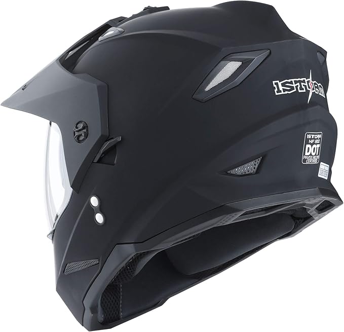 1Storm Dual Sport Motorcycle Motocross Off Road Full Face Helmet Dual Visor: HF802