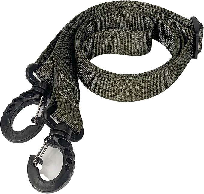 Sling Strap (Olive Green) - Adjustable Slide up to 58" Long | includes Metal Clips | Made of Nylon Construction | Durable | Can be Used in Handlebar Bags & Stem Bags | Made in USA