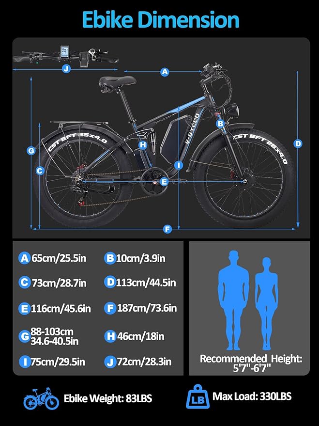 6000W Electric Bike for Adults, 52V 32AH Dual Motor E-Bike, Up to 100Mile & 45MPH All-Terrain Fat Tires Full Suspension 24/26 Inch Electric Bicycles Hydraulic Disc Brake for Road UL2849 by SGS