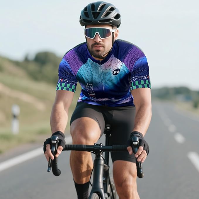 sponeed Cycling Jersey Short Sleeve Suits Men Bike Clothing Road Bicycle Shorts Padded Outfits