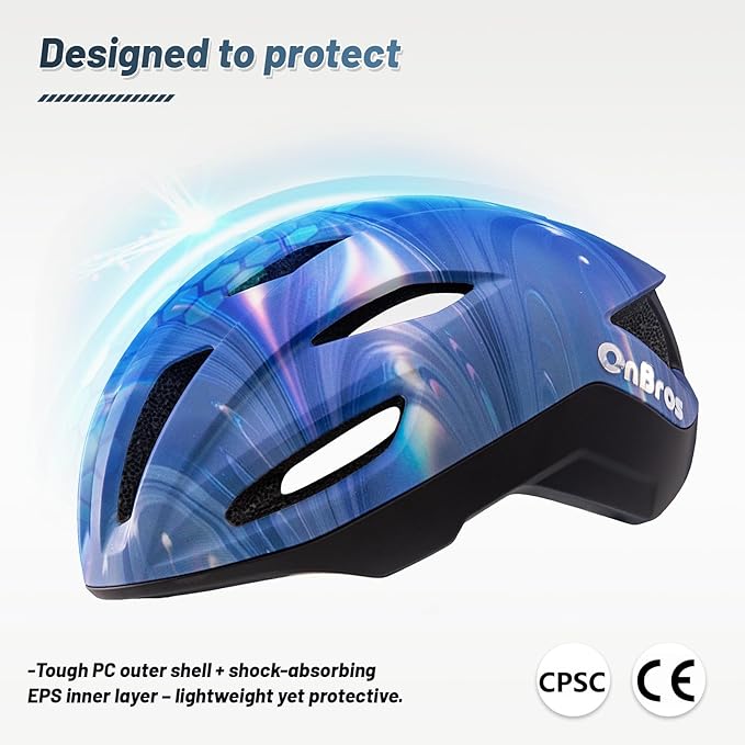 Adult Cycling Bike Helmet, OnBros Lightweight Unisex Bicycling Helmets for Men and Women, Adjustable Fit CPSC Certified Bicycle Helmet