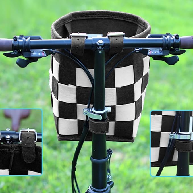 Bike Basket with a Fixed Holder,Kids Small Scooter Tricycle Accessories Kit with Bells Tools,Rust-Resistant Electric Bicycle Front Baskets Accessories for Women and Men