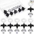 12 Pcs Helmet Visor Screws, Motorcycle Helmet Screws, Helmets Screw Replacement Kit with 6 Pcs Rubber Washers for Dirt Bike & Motocross Helmets