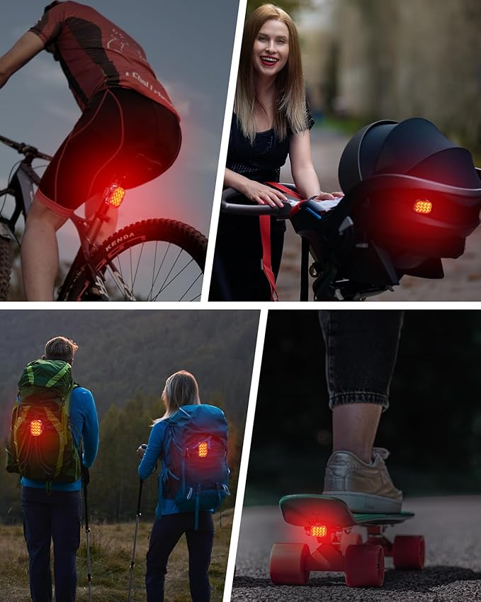 Bike Tail Light [2 Packs], USB Rechargeable Rear Bike Light for Night Riding, 6 Light Modes, IP65 Waterproof & Drop Resistant LED Bicycle Rear Light for Men Women Kids Road Mountain Cycling