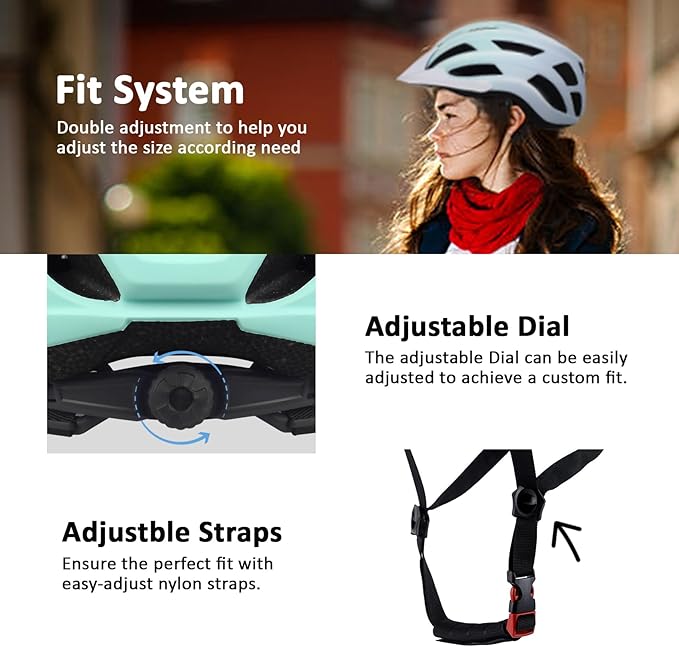Bike Helmet for Adults Women Men Youth Kids, Lightweight Mountain Road Bicycle Cycling Helmets with Adjustable Dial & Removable Visor