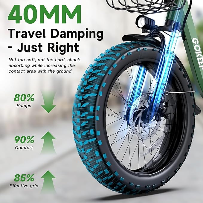 1800W Electric Bike for Adults, 52V/18.2AH Removable Battery Electric Bike, 86 Miles Long Range Foldable Fat Tire Electric Bicycle, 7-Speed Electric Commuter Bicycles, UL2849 Certified, Max 330LBS