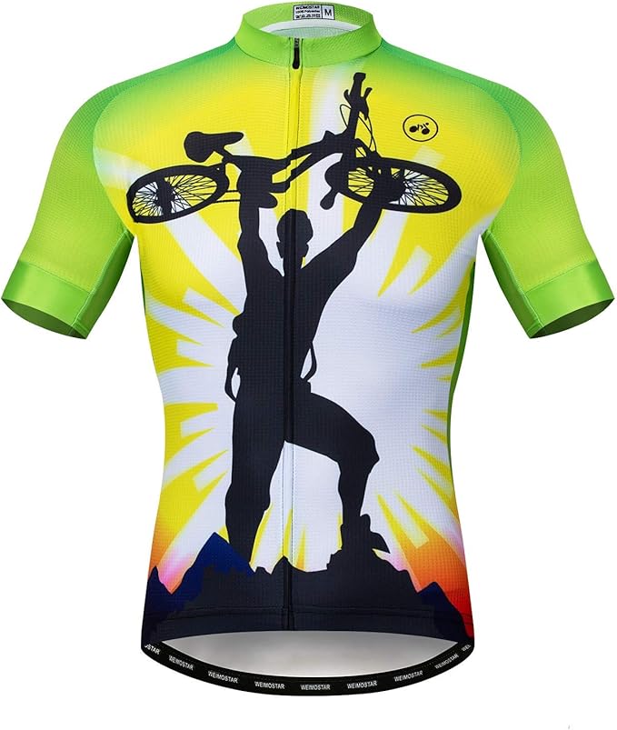 Cycling Jersey Mens Bike Shirt Biking Tops for Road Racing MTB BMX Dirt Road Quick Dry, Comfortable, Moisture Wicking