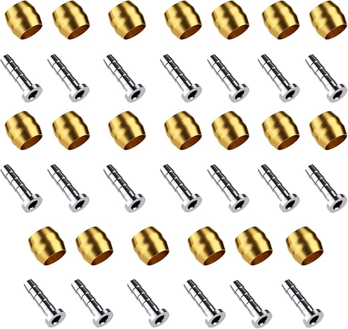 20 PCS Brake Olive and Barb Kit - Bike Brake Olive and Brass Connecting Insert Kit for Shimano BH90/BH59 Hydraulic Disc Brake Hose