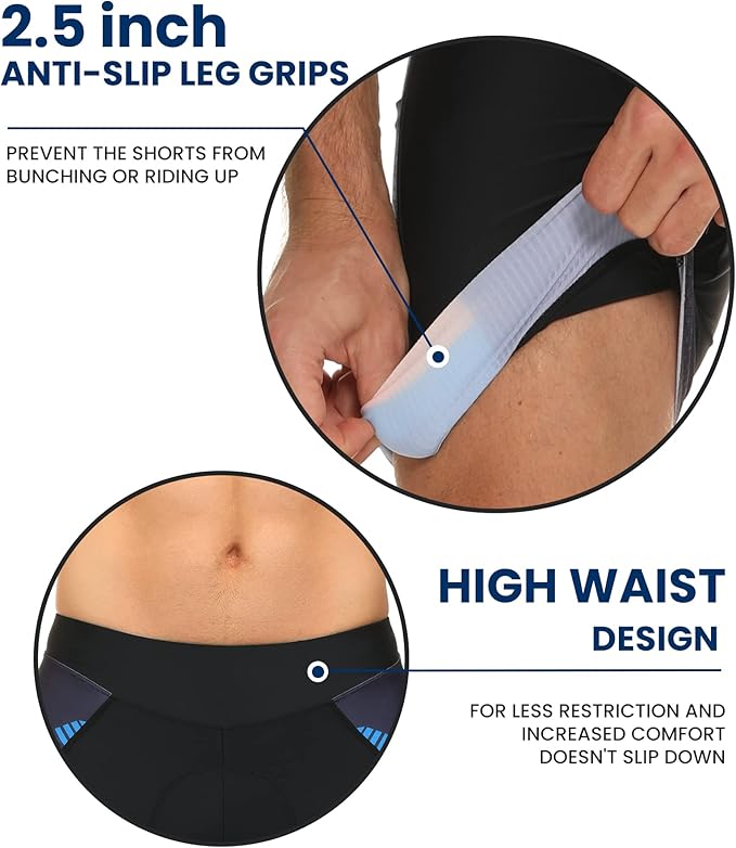 Padded Cycling Shorts Men's Cycling Underwear with 3D Padding Biking Bicycle Shorts Shock Absorb Comfortable Lightweight